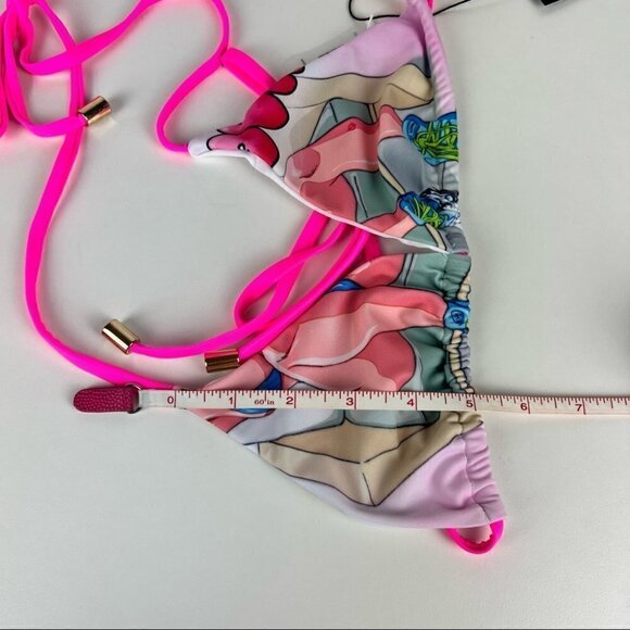 NWT - Fashion Nova,Nights in Shibuya 2 pc Bikini. Size: M.Color:Pink/Multicolour - Picture 9 of 11